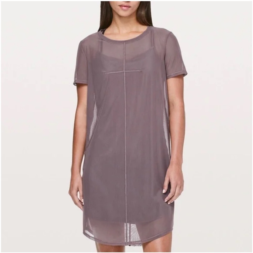LULULEMON Ready to Reach Dress Mesh Mauve Purple 4